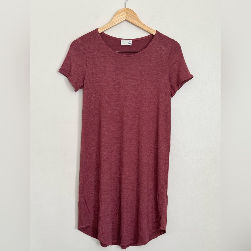 Aritzia Wilfred Free Esther T-Shirt Dress Raspberry Pink Size Small S